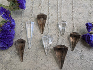 Smoky Quartz and Clear Quartz Pendulums