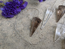 Load image into Gallery viewer, Smoky Quartz and Clear Quartz Pendulums
