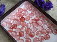 Cherry Quartz Cabochons - 8mm Round
