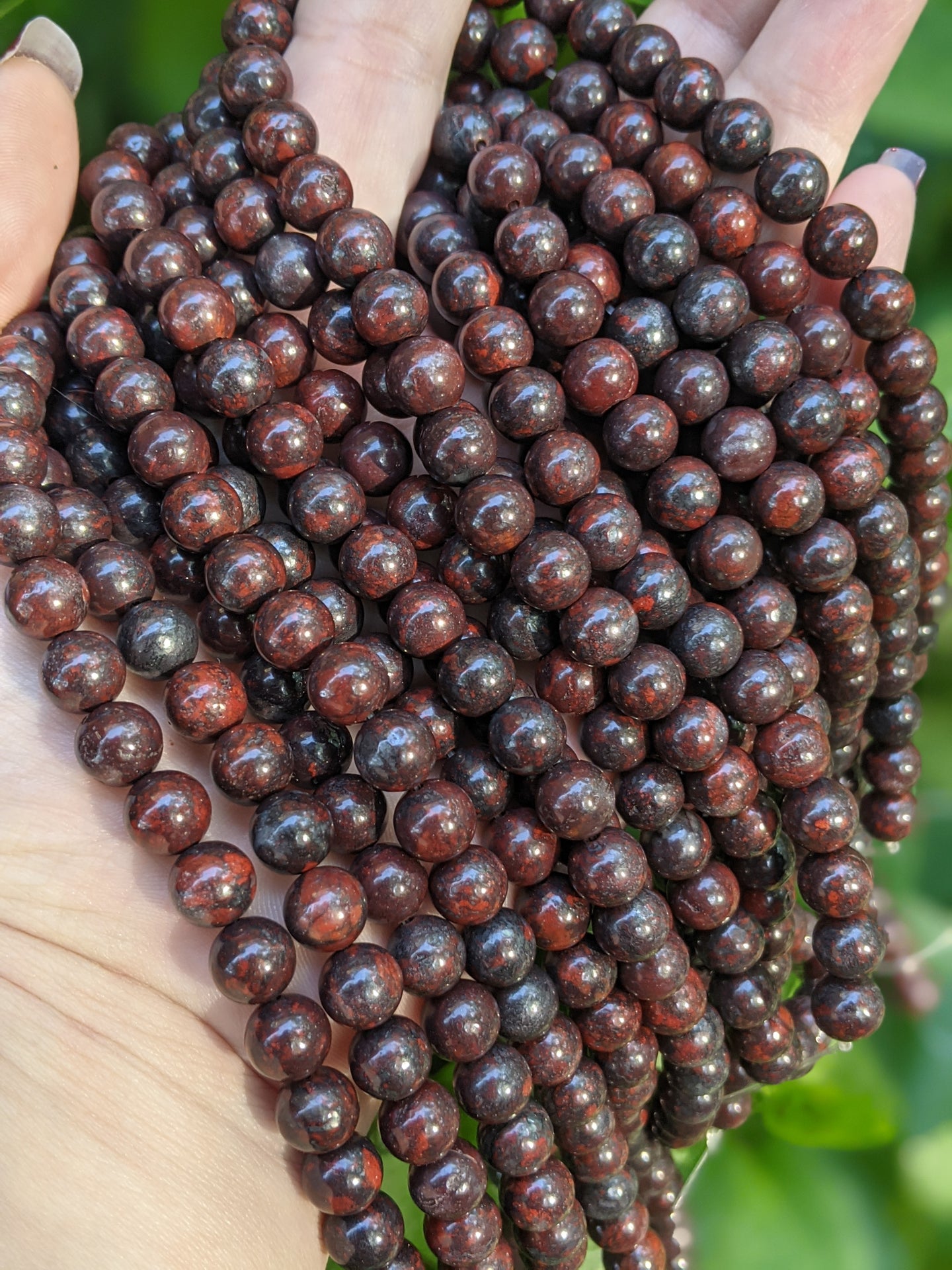 Red Brecciated Jasper 8mm Round Beads