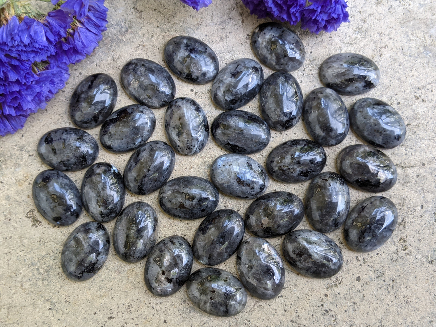 Larvikite Oval Cabochons - 13x18mm