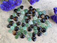 Green Aventurine and Black Agate Mini Hearts
