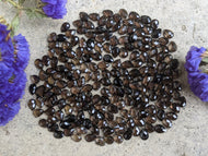 Smoky Quartz Rose Cut Teardrops - 5x7mm