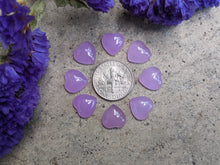Load image into Gallery viewer, Malaysian Jade 10mm Heart Cabochons - Purple
