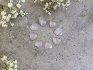 Rose Quartz Faceted Heart Cabochons - 8mm