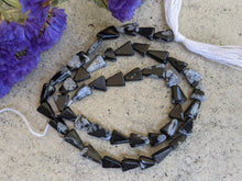 Load image into Gallery viewer, Snowflake Obsidian Triangle Beads

