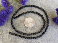 Black Agate 4mm Round Beads