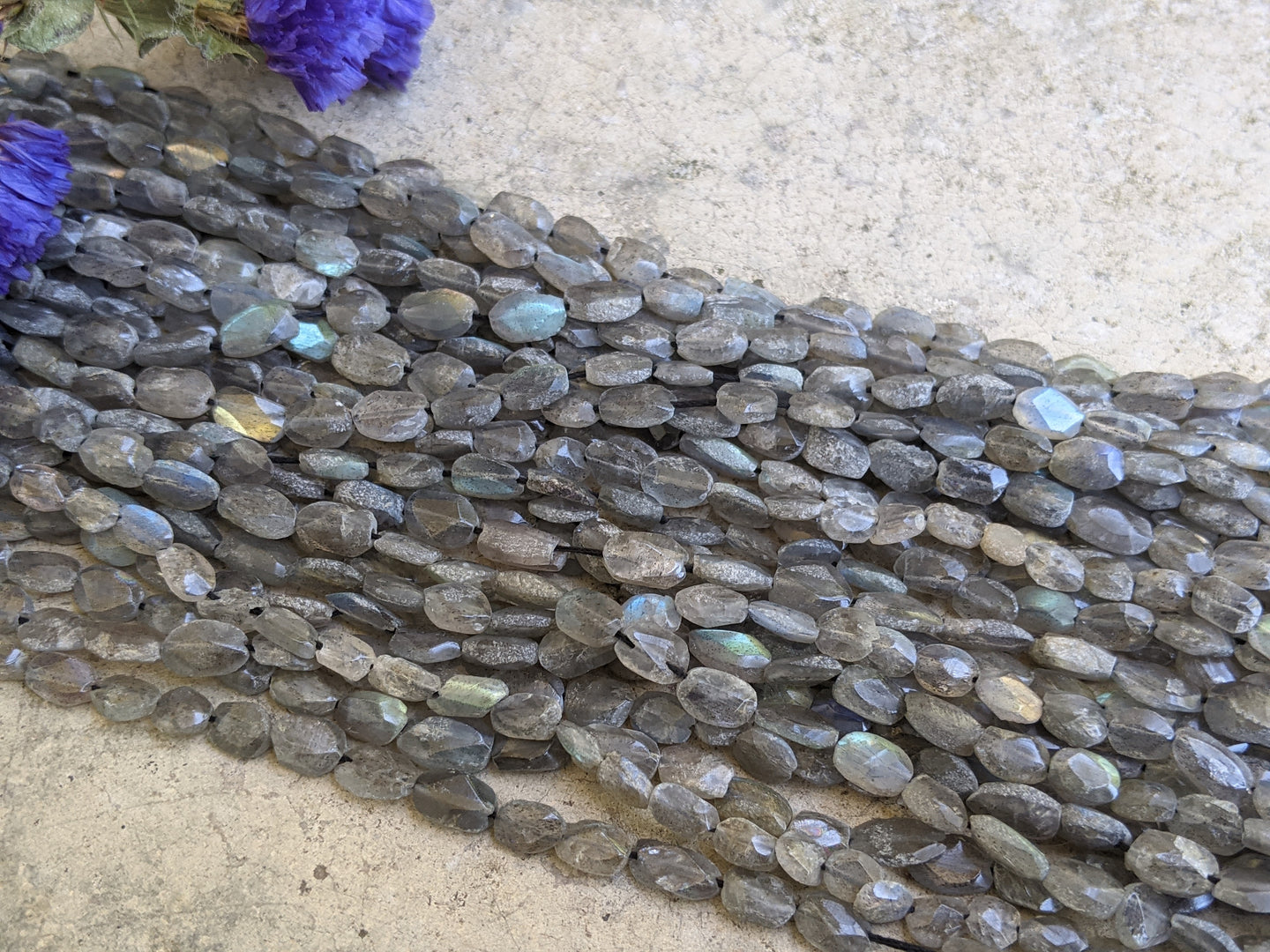 Labradorite Faceted Oval Beads