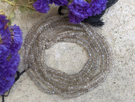 Smoky Quartz Faceted Rondelle Beads - AA Grade