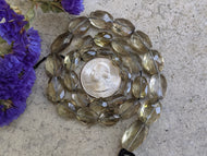 Lemon Smoky Quartz Faceted Barrel Beads - AA Grade