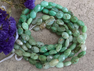 Chrysoprase Faceted Flat Barrel Beads, Shaded