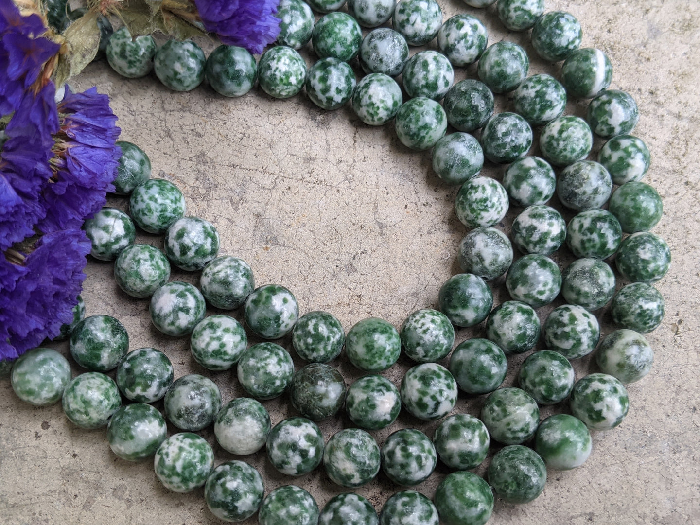 Tree Agate Round Beads - 8mm