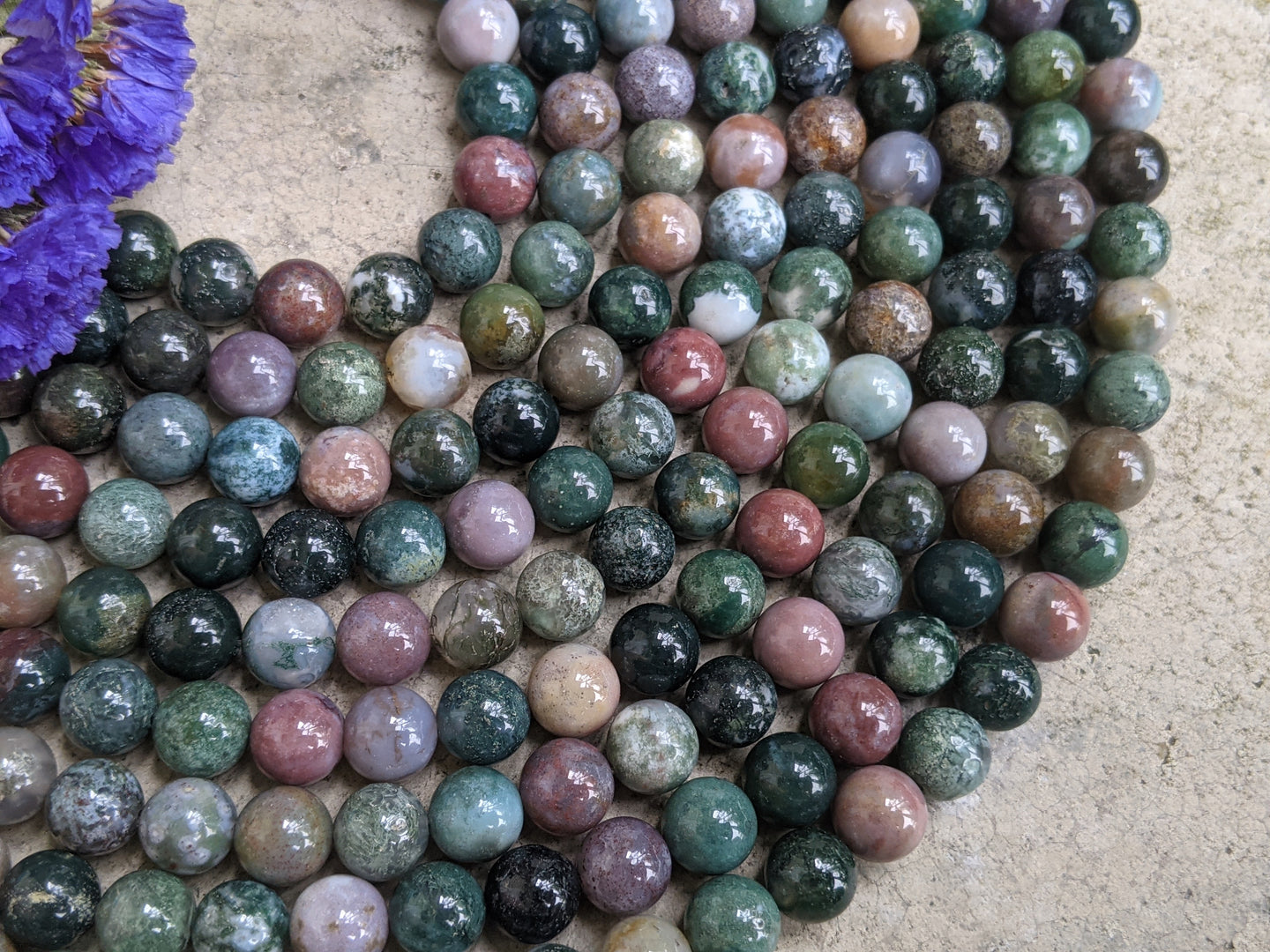 Indian Agate / Fancy Jasper Round Beads - 8mm