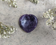 Load image into Gallery viewer, Lepidolite Heart Worry Stone
