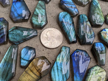 Load image into Gallery viewer, Labradorite Coffin Cabochons (Drilled)
