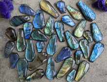 Load image into Gallery viewer, Labradorite Coffin Cabochons (Drilled)
