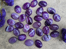 Load image into Gallery viewer, Banded Onyx Purple Oval Cabochons - 15x20
