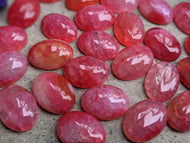 Dragon's Vein Agate Hot Pink Oval Cabochons - 15x20