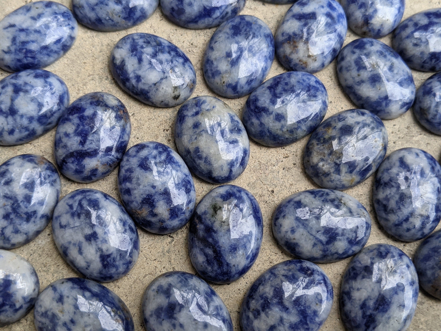 Blue Spot Jasper Oval Cabochons - 15x20