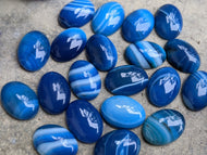 Banded Onyx Dark Blue Oval Cabochons - 13x18mm