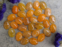 Load image into Gallery viewer, Dragon&#39;s Vein Agate Orange and Yellow Oval Cabochons - 15x20
