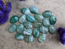 Load image into Gallery viewer, Banded Onyx Green Oval Cabochons - 13x18
