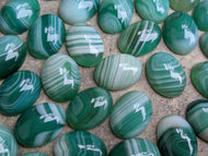 Banded Onyx Green Oval Cabochons - 15x20mm