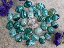 Load image into Gallery viewer, Banded Onyx Green Oval Cabochons - 15x20
