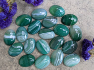 Banded Onyx Green Oval Cabochons - 18x25mm