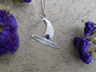 Handmade Witch Hat Pendant Featuring Lapis Lazuli