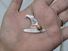 Load image into Gallery viewer, Silver Witch Hat Pendant - Autumn
