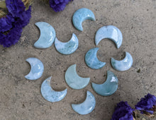 Load image into Gallery viewer, Larimar Crescent Moon Cabochons
