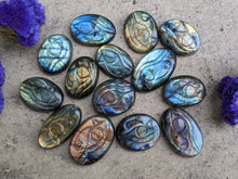 Load image into Gallery viewer, Labradorite Eye of Horus Cabochons
