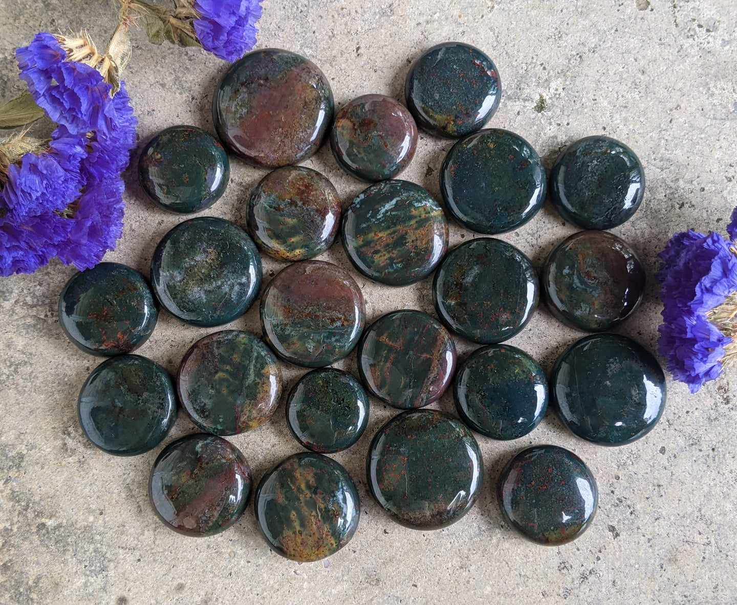 Bloodstone Round Cabochons