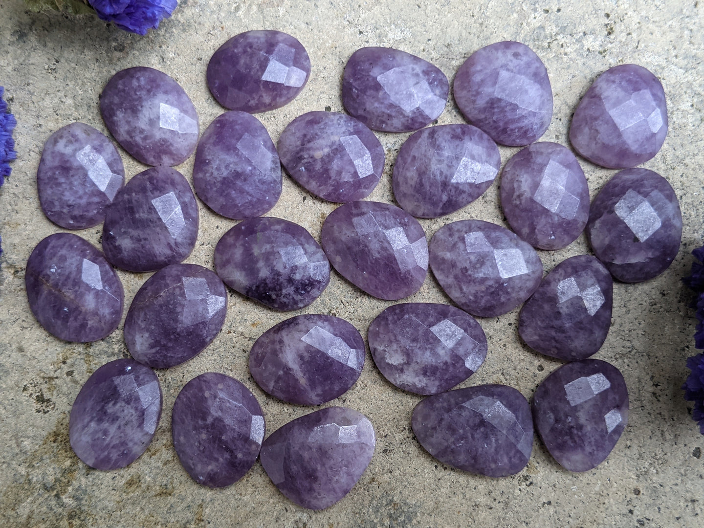 Lepidolite Rose Cut Cabochons