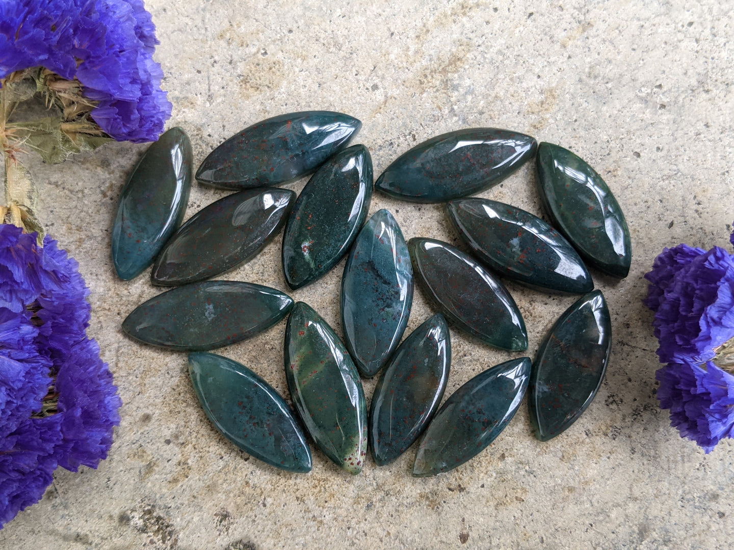 Bloodstone Marquise Cabochons