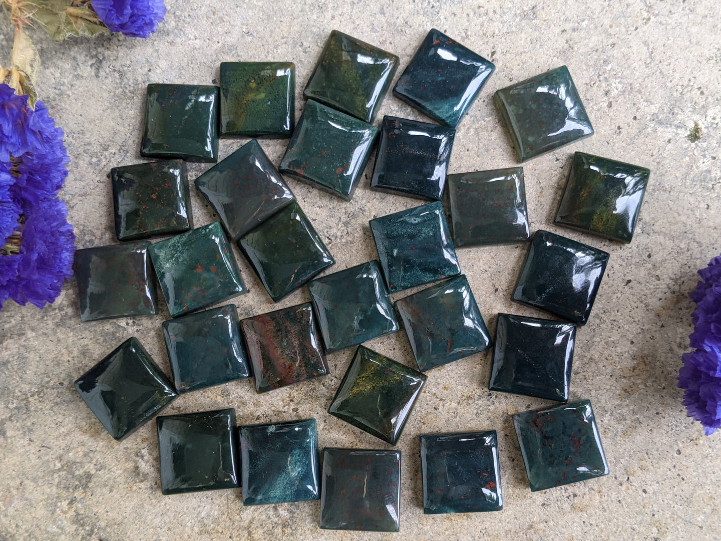 Bloodstone Square Cabochons