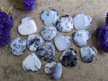 Load image into Gallery viewer, Dendritic Opal Heart Cabochons
