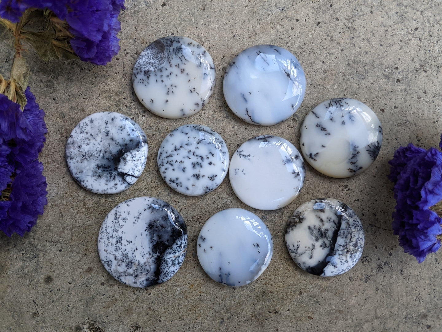 Dendritic Opal Cabochons - Round