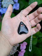 Handmade Obsidian Planchette Pendant