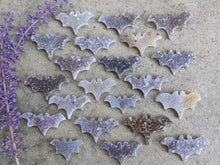 Load image into Gallery viewer, Amethyst and Quartz Druzy Bats
