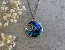 Load image into Gallery viewer, Aura Obsidian Moon Pendant
