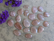 Peach Moonstone Rose Cut Cabochons - Large