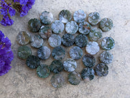 Moss Agate Flower Beads