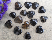 Load image into Gallery viewer, Tourmalinated Quartz Heart Cabochons
