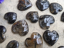 Load image into Gallery viewer, Tourmalinated Quartz Heart Cabochons
