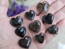 Load image into Gallery viewer, Tourmalinated Quartz Heart Cabochons
