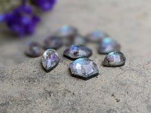 Load image into Gallery viewer, Abalone and Clear Quartz Doublet Cabochons

