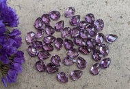 Amethyst Rose Cut Teardrops - 7x10mm