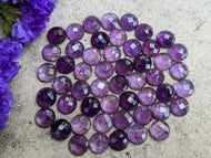 Amethyst Round Rose Cut Cabochons - 8mm